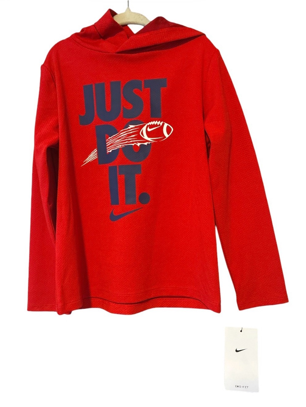 Nike Kids' Red 'Just Do It' Hoodie Tee size 5 New